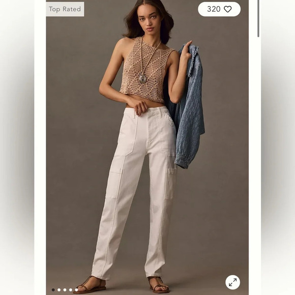 MOTHER The Private Double Pocket Skimp Jeans Straight Leg Cargo - Size 34 - NWT - Picture 2 of 15